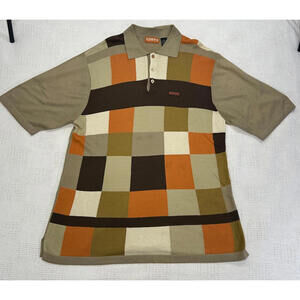 VTG Enyce Polo Shirt Mens XL Brown Patched Y2K Hip Hop Baggy Streetwear